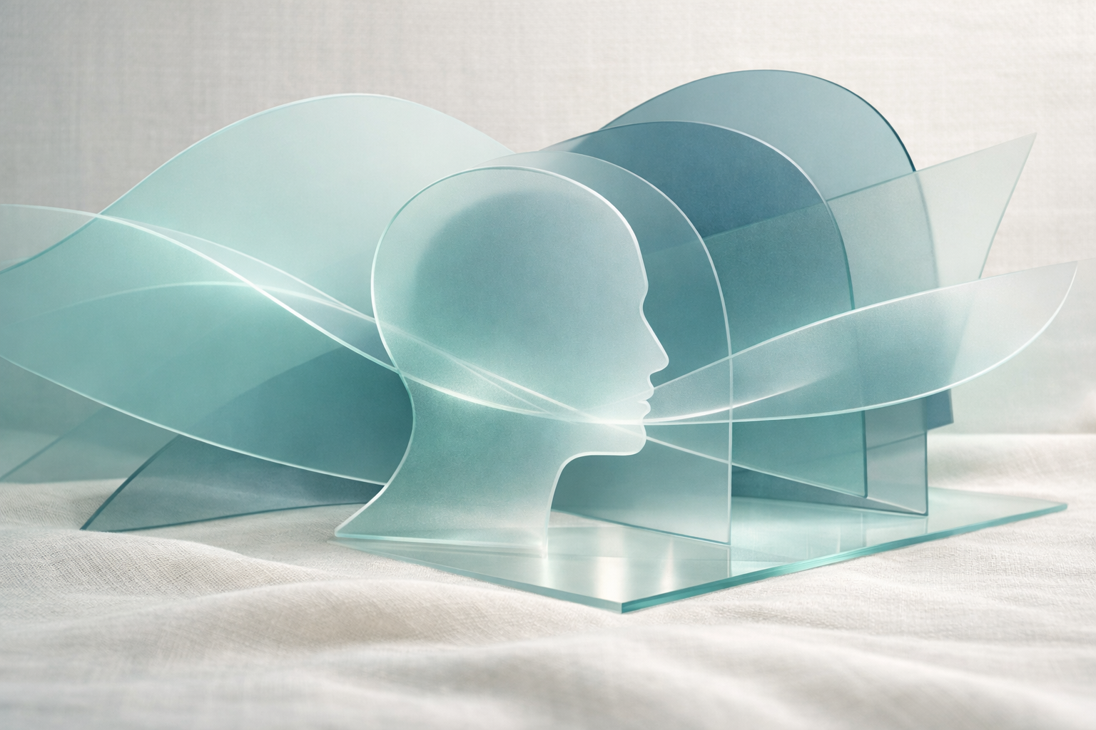 Soft mint abstract model of the human psyche